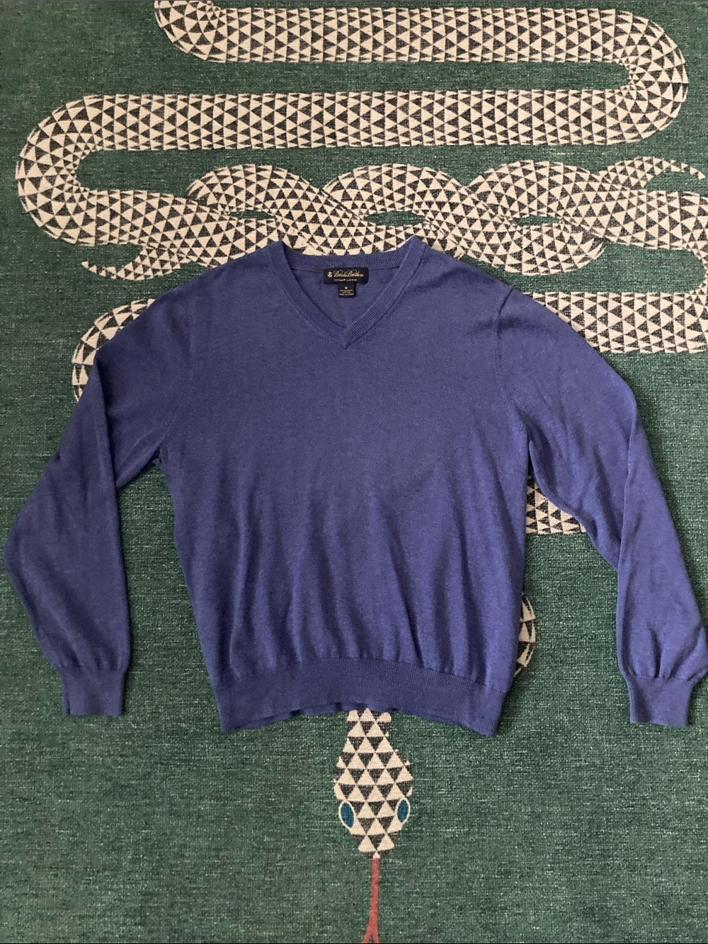 Brooks Brothers Men's V-Neck Sweater in Royal Blue/Purple